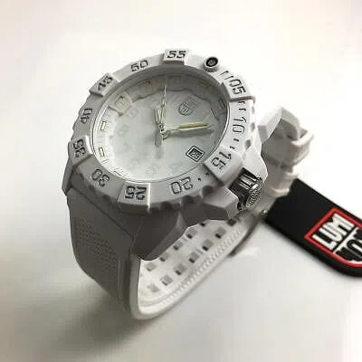 Pre-owned Luminox Men's  Navy Seal Trident White Diver's 45mm Watch Xs.3507.wo