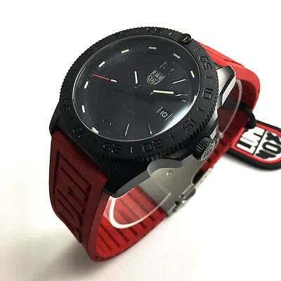 Pre-owned Luminox Men's  Pacific Diver Blackout Red Silicone Diver Watch Xs.3121.bo.rf