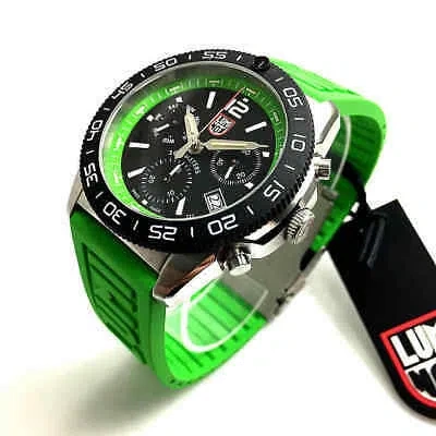 Pre-owned Luminox Men's  Pacific Diver Chronograph Green Strap Swiss Watch 3157.nf