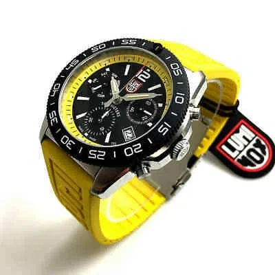 Pre-owned Luminox Men's  Pacific Diver Chronograph Yellow Strap Swiss Watch 3145