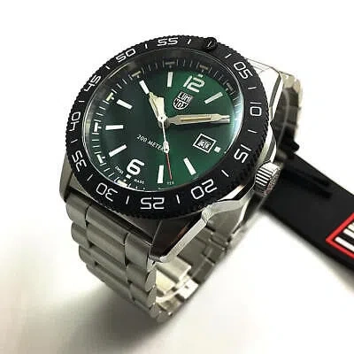 Pre-owned Luminox Men's  Pacific Diver Stainless Steel Green Dial Dive Watch 3137