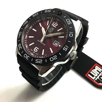 Pre-owned Luminox Men's  Pacific Diver Stainless Steel Red Dial Dive Watch 3135