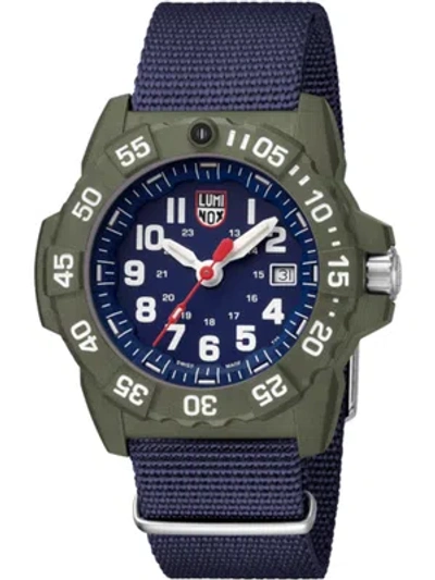 Pre-owned Luminox Men's Navy Seal 3500 Series Canvass Band Blue Watch Xs.3503.nd