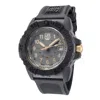 Luminox Men's Swiss Navy Seal Military Dive Gold Black Rubber Strap Watch 45mm In Black