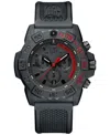 Luminox Men's Swiss Chronograph Navy Seal Dive Black Rubber Strap Watch 45mm In No Color