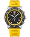 Luminox Men's Swiss Chronograph Pacific Diver Yellow Rubber Strap Watch 44mm In No Color