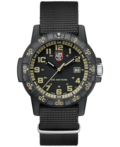 Luminox Men's Swiss Leatherback Sea Turtle Giant Dive Black Nato Strap Watch 44mm In No Color