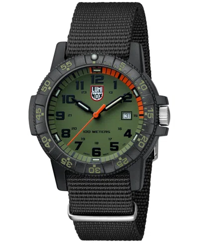 Luminox Men's Swiss Leatherback Sea Turtle Giant Dive Black Nato Strap Watch 44mm In No Color