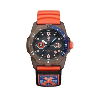 Pre-owned Luminox Men's Watch Bear Grylls Rotating Bezel Orange Rubber Strap Xb.3729.eco