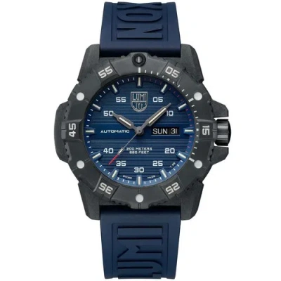 Pre-owned Luminox Men's Watch Master Carbon Seal Automatic Blue Dial Rubber Strap Dive3863