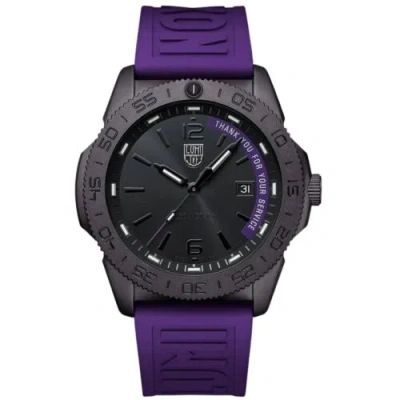 Pre-owned Luminox Men's Watch Pacific Diver Black Dial Purple Strap Xs.3121.bo.ty.set