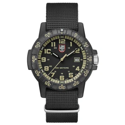 Pre-owned Luminox Men's Watch Sea Turtle Giant 0320 Series Quartz Black Nylon Strap 0333