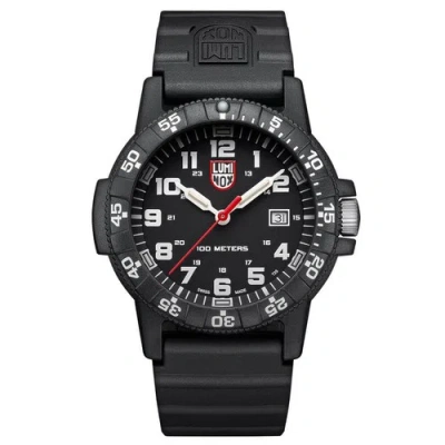 Pre-owned Luminox Men's Watch Sea Turtle Giant Quartz Black Carbon Case Rubber Strap 0321