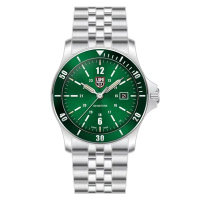 Pre-owned Luminox Men's Wristwatch Xs.0917 Sport Timer, 1 21/32in, Sapphire, 10atm, Green