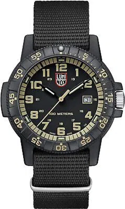 Pre-owned Luminox Men's Xs.0333 Leatherback Matte Black Sea Turtle Giant Fashion Watch