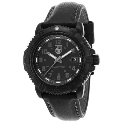 Pre-owned Luminox Modern Mariner 7251.bo Series Black Dial And Genuine Leather Strap Watch