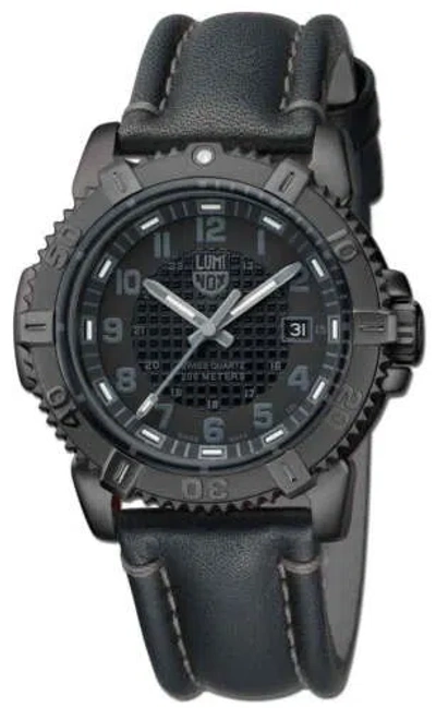 Pre-owned Luminox Modern Mariner Black Pvd Black Dial Black Leather Mens Watch Xs.6251.bo