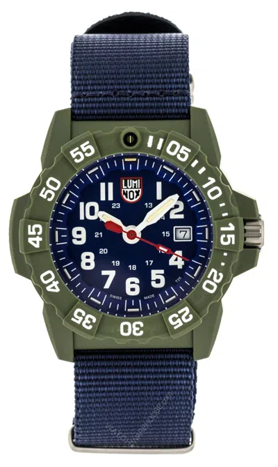 Pre-owned Luminox Navy Seal 3500 Series Canvass Band Blue Men's Watch Xs.3503.nd