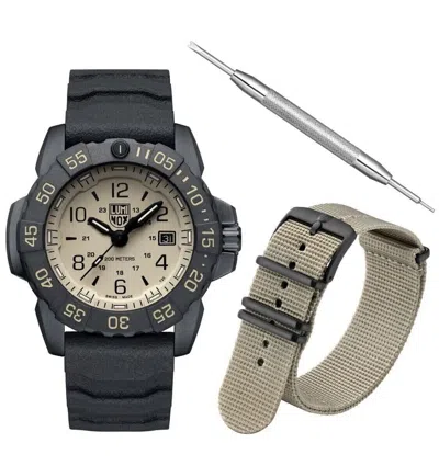 Pre-owned Luminox Navy Seal Foundation Military Men's Watch Beige Dial – Xs.3251.cbnsf.set