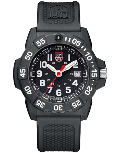 Pre-owned Luminox Navy Seal Military Xs.3501.f Carbonox 45mm Rubber Quartz Men's Watch