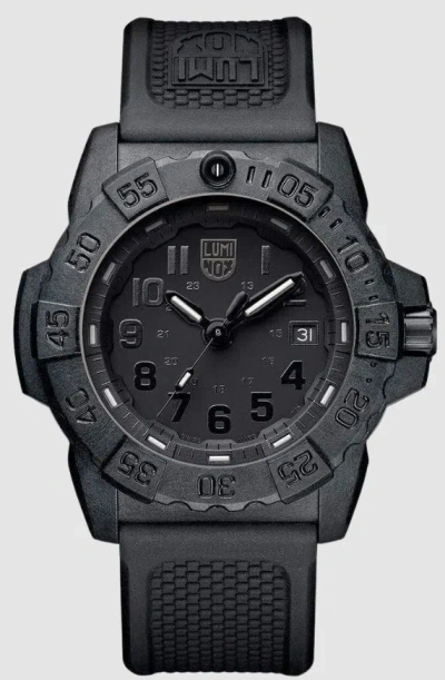 Pre-owned Luminox Navy Seal Sapphire Military Black Rubber Men's Swiss Watch Xs.3501.bo.f