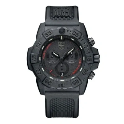 Pre-owned Luminox Navy Seal Xs.3581.sis 200m Wr Quartz Black Red Swiss Made