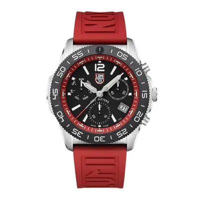 Pre-owned Luminox Pacific Diver Chrono 44mm Red Rubber Men's Watch Xs.3155