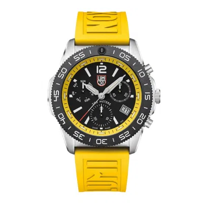 Pre-owned Luminox Pacific Diver Chrono 44mm Yellow Rubber Men's Watch Xs.3145
