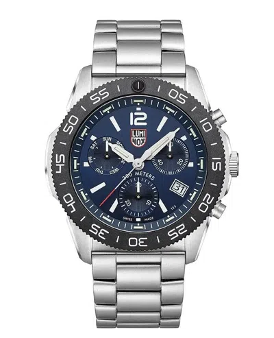 Pre-owned Luminox Pacific Diver Chronograph Blue Dial Stainless Steel Mens Watch Xs.3144
