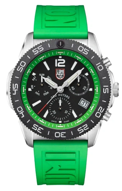 Pre-owned Luminox Pacific Diver Chronograph Green Dive Men's Swiss Watch Xs.3157.nf