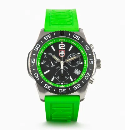 Pre-owned Luminox Pacific Diver Green Sapphire Black Chronograph Men's Watch Xs.3157.nf