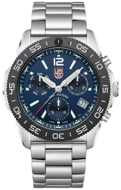 Pre-owned Luminox Pacific Diver Navy Seals Chronograph Stainless Steel Men's Watch Xs.3144