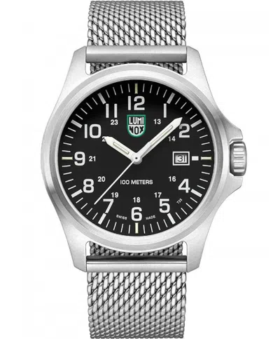 Pre-owned Luminox Patagonia Black Dial Date Display Mesh Bracelet Men's Watch X2.2501.m