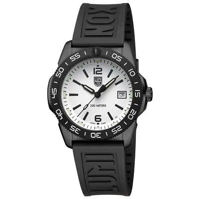 Pre-owned Luminox Unisex Watch Pacific Diver Date White Dial Black Rubber Strap Xs.3127m