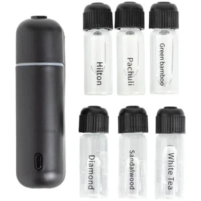Luminuxe Car Air Freshener Diffuser Waterless Essential Oil Aromatherapy With 6 Scents In Black