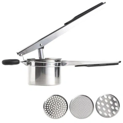 Luminuxe Stainless Steel Potato Ricer 15 Ounce Heavy Duty Masher Nonslip Handle In Silver