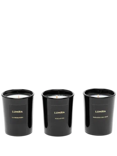 Lumira La Dolce Vita Candles (set Of Three) In Black