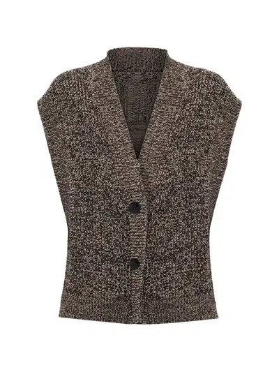 Lumira Sleeveless Cardigan In Gray