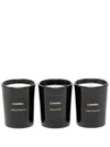 Lumira Tall, Dark & Handsome Candles (set Of Three) In Black