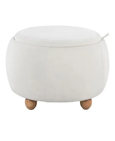 Lumisource 14.75" Fabric Tray Pouf Contemporary Storage Ottoman