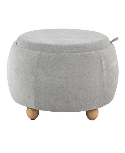 Lumisource 14.75" Fabric Tray Pouf Contemporary Storage Ottoman