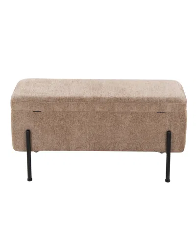 Lumisource 17.25" Fabric Daniella Contemporary Storage Bench