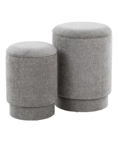 Lumisource 2-pc. Fabric Marla Upholstered Contemporary Ottoman Set In Gray