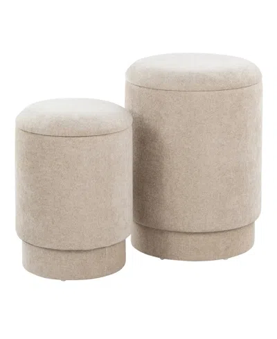 Lumisource 2-pc. Fabric Marla Upholstered Contemporary Ottoman Set In Sand