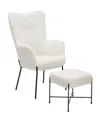 Lumisource 2-pc. Metal Izzy Industrial Lounge Chair And Ottoman Set In White