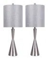 Lumisource 23" Metal Gemma Contemporary Table Lamp, Set Of 2 In Silver