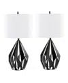 Lumisource 28" Metal Geome Tri Contemporary Table Lamp, Set Of 2 In Black