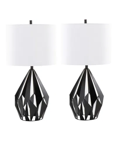 Lumisource 28" Metal Geome Tri Contemporary Table Lamp, Set Of 2 In Black