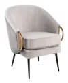 Lumisource 28" Steel Claire Contemporary Glam Accent Chair In Silver