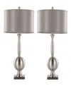 Lumisource 30" Metal Joan Contemporary Table Lamp, Set Of 2 In Silver